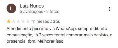 Avaliação do Google